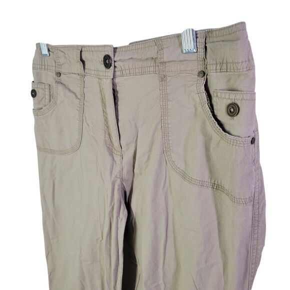 Larry Levine Womens Size 10 Tan Solid Khaki Capri Pants - Picture 3 of 11